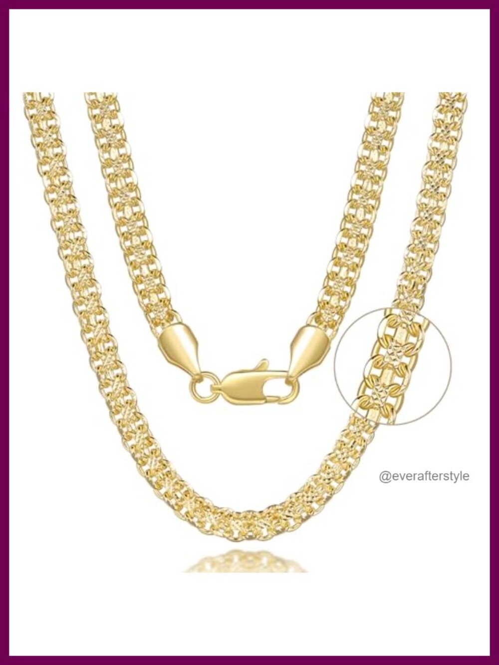 14K Gold Plated Cuban Link Chain Necklace 16 Inch Layered Women